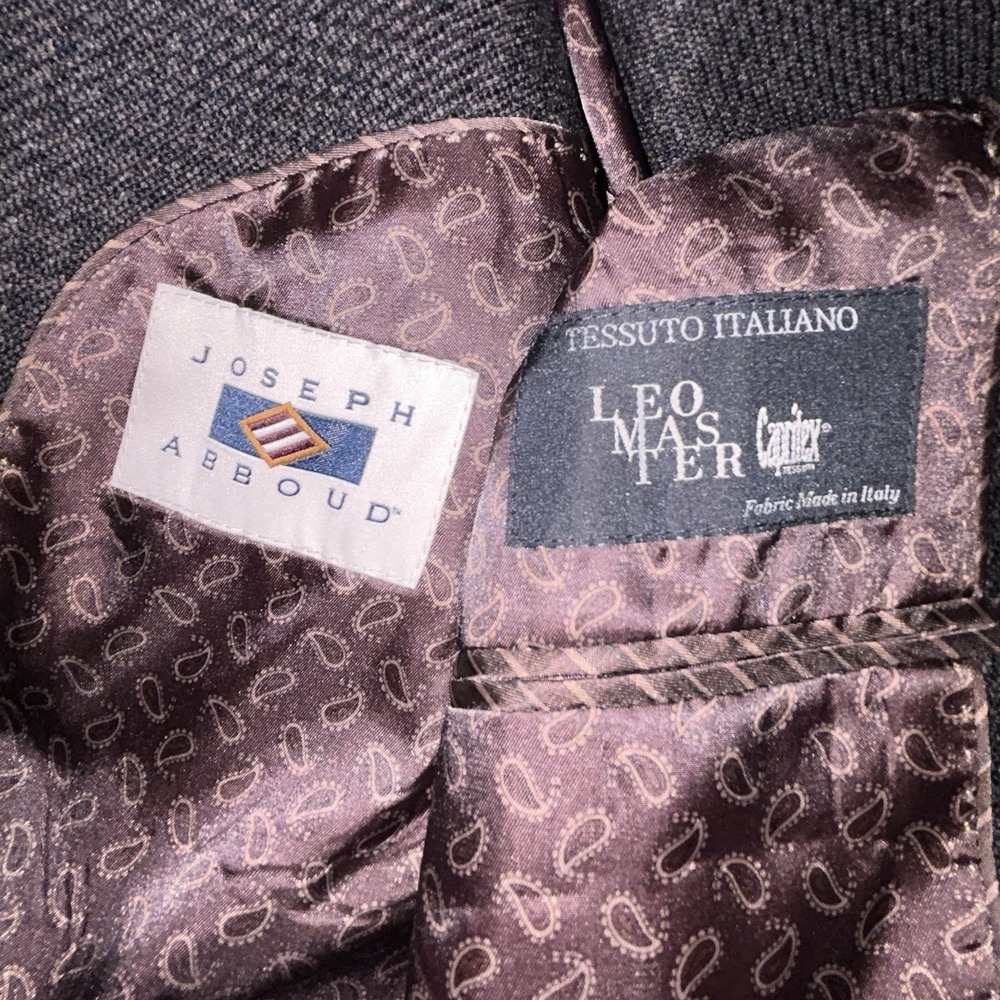TESSUTO ITALIANO LeoMaster JOSEPH ABBOUD HERITAGE BLAZER SIZE 50L Brown Double - Picture 14 of 16